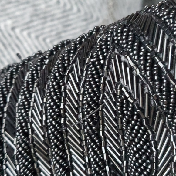 Vintage Black Beaded Purse – Art Deco 1920s Style Mini Evening Bag - Picture 10 of 10